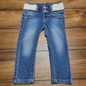 Squeeze Toddler Denim Straight Jeans w/Sequin Waist Faux Belt - Size 2T